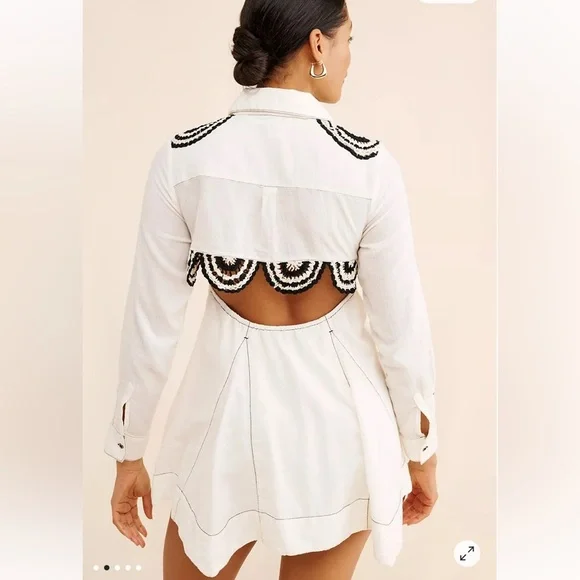 Free People Mirage Crochet Embroidered Boho Mini Dress | $248 Retail | Size S - Picture 6 of 6